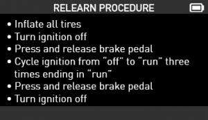 Relearn Procedure Screenshot VT56 STATIONARY RELEARN